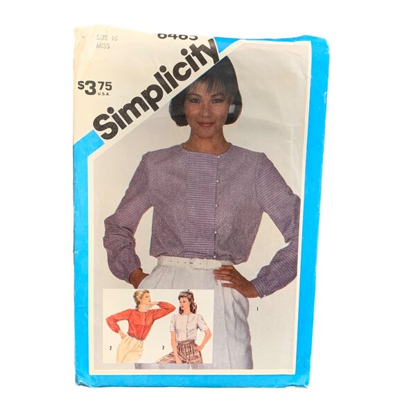 Vintage Simplicity Sewing Pattern 6465 For Misses Blouses Size 16 - uncut - Picture 1 of 2